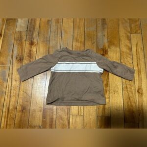 Old Navy Brown Long Sleeve Tee with White Stripe